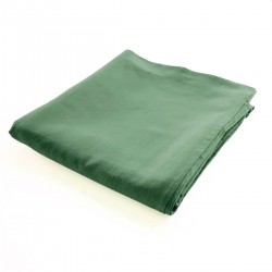drap de lit plat 100% lin vert treillis