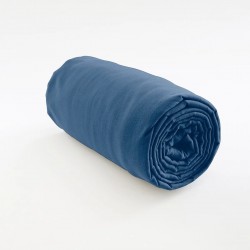 drap housse 100% lin marine