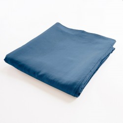 drap de lit plat 100% lin marine
