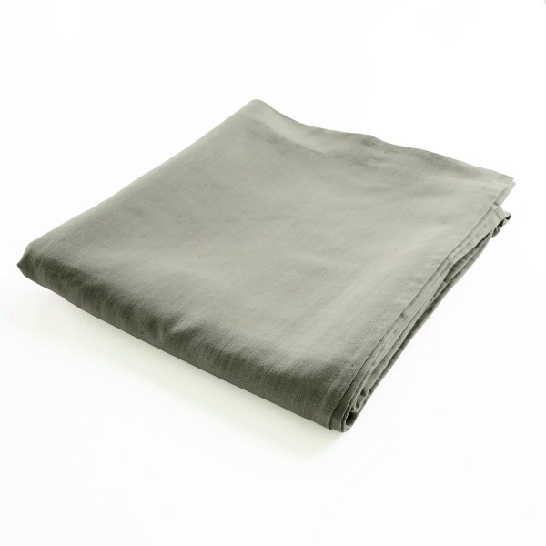 drap de lit plat 100% lin taupe