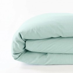 housse de couette 100% lin bleu glacier