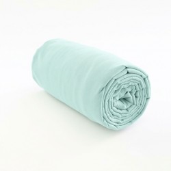 drap housse 100% lin bleu glacier