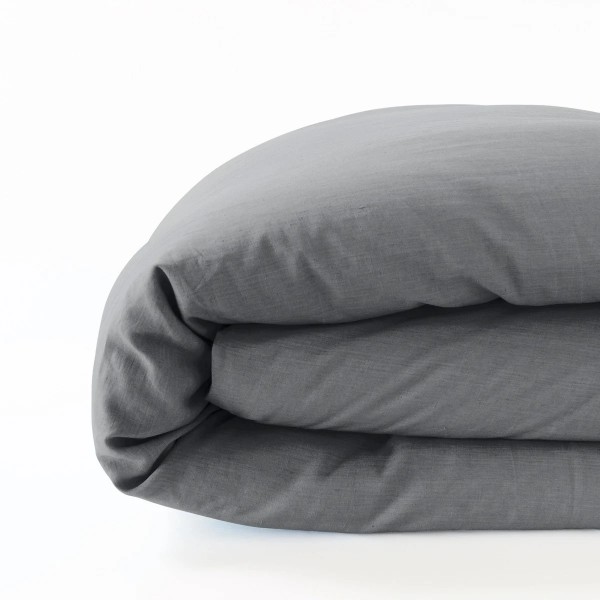 housse de couette 100% lin ardoise