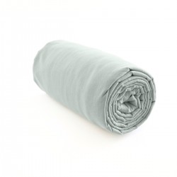 drap housse lin gris nuage