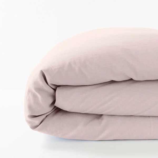housse de couette 100% lin poudre