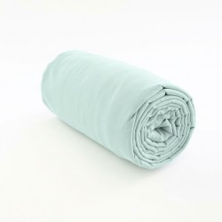 drap housse 100% lin bleu glacier