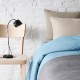 housse de couette 100% lin gris-bleu avec oreilers naturel et grège