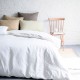 housse de couette 100% lin blanc en camaieu de tons naturels