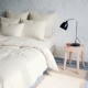 drap housse 100% lin perle en ambiance
