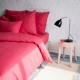 drap housse 100% lin rouge coquelicot