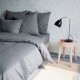 drap de lit plat 100% lin ardoise en ambiance