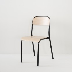 véritable chaise d'école 100% made in France coloris noir