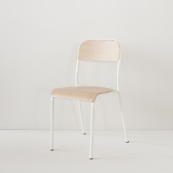 véritable chaise d'école 100% made in France coloris blanc