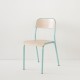 véritable chaise d'école 100% made in France coloris turquoise