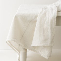 nappe lin lavé blanc liseré ficelle de chez Charvet Editions