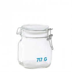 Bocal à fermeture mécanique Julie 0.75l avec tare pour épicerie en vrac
