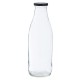 Bouteille 1l en verre avec capsule noire pour épicerie en vrac