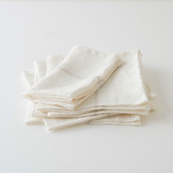 serviette lin blanc liseré ficelle