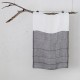serviette PM lin bicolore blanc/gris