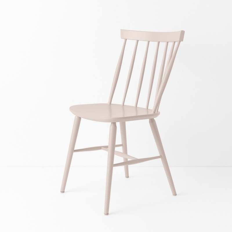 Chaise scandinave laqué rose poudre