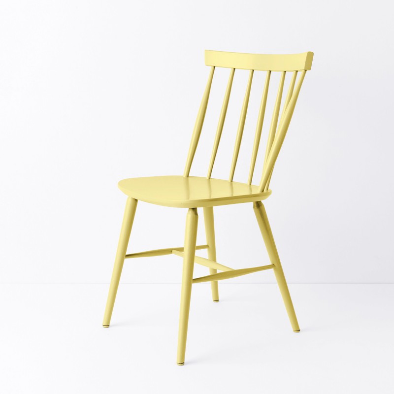 chaise jaune scandinave et pieds bois chaise nordique jaune pas cher