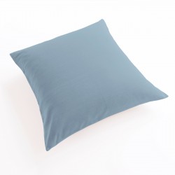 taie oreiller et traversin lin gris-bleu en 65x65