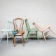 Chaise scandinave laqué bleu vert pastel