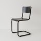 chaise cantilever tube + HPL coloris noir RAL9017 
