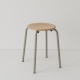 tabouret ht 46 cm tube + bois coloris silex