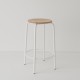 tabouret ht 65 cm tube + bois coloris blanc RAL9003 