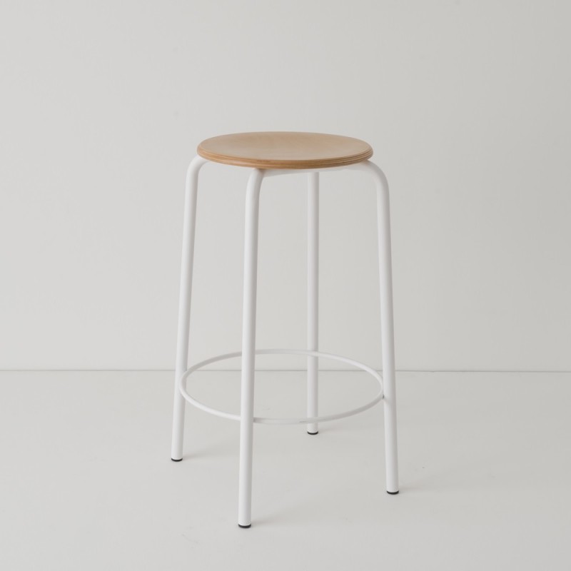 Tabouret 65 Cm En Tube 6 Coloris Et Multiplis De Hêtre Naturel