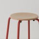 tabouret ht 65 cm tube + bois coloris rouge RAL-design 040 40 60