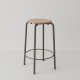 tabouret ht 65 cm tube + bois coloris taupe