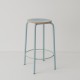 tabouret ht 65 cm tube + HPL ton/ton coloris bleu pastel RAL-design 210 70 10