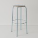 tabouret ht 80 cm tube + HPL ton/ton coloris bleu pastel RAL-design 210 70 10