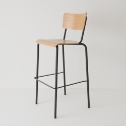 chaise haute 80cm coloris tube noir