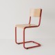 chaise cantilever tube + bois coloris rouge RAL-design 040 40 60