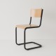 chaise cantilever tube + bois coloris noir RAL9017