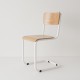 chaise cantilever tube + bois coloris blanc RAL9003