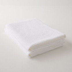 serviette lin lavé gaufré blanc