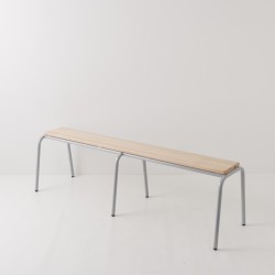 banc d'école 160cm gris