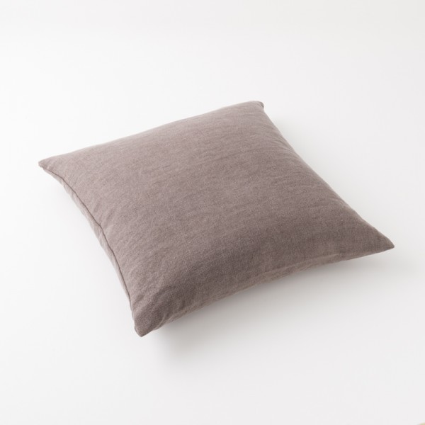 housse de coussin 65x65  en lin lourd écorce