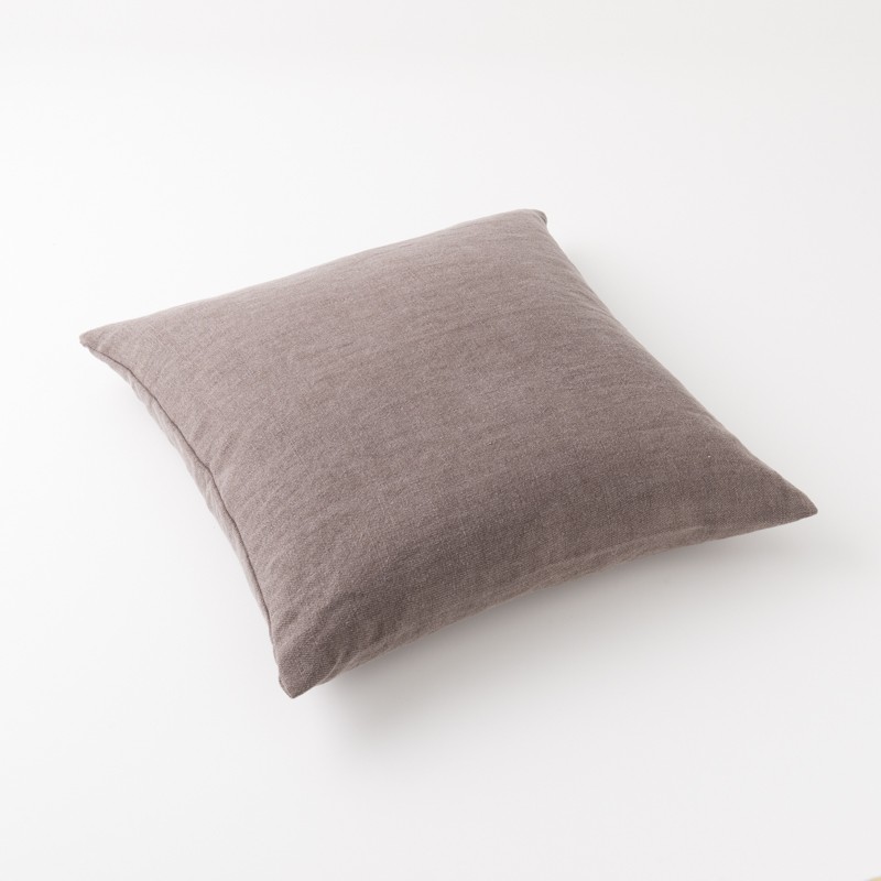 housse de coussin 65x65 en lin lourd écorce