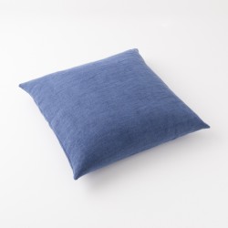 housse de coussin 65x65  en lin lourd indigo