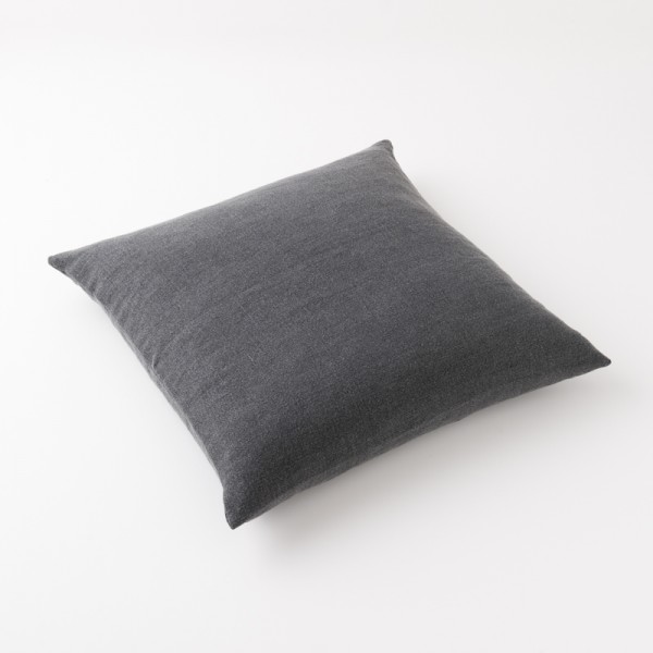 housse de coussin 65x65  en lin lourd graphite