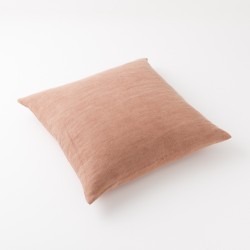 housse de coussin 65x65  en lin lourd terracotta