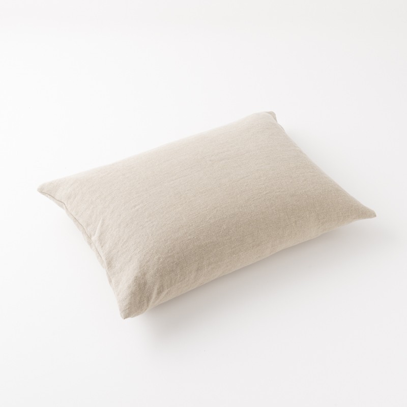 Housse de coussin 50x70 en lin lourd coloris naturel