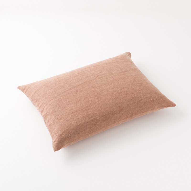 Housse de coussin 50x70 en lin lourd coloris terracotta