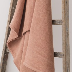 plaid 130x200 en lin lourd terracotta