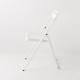 chaise pliante blanche en métal vue latérale